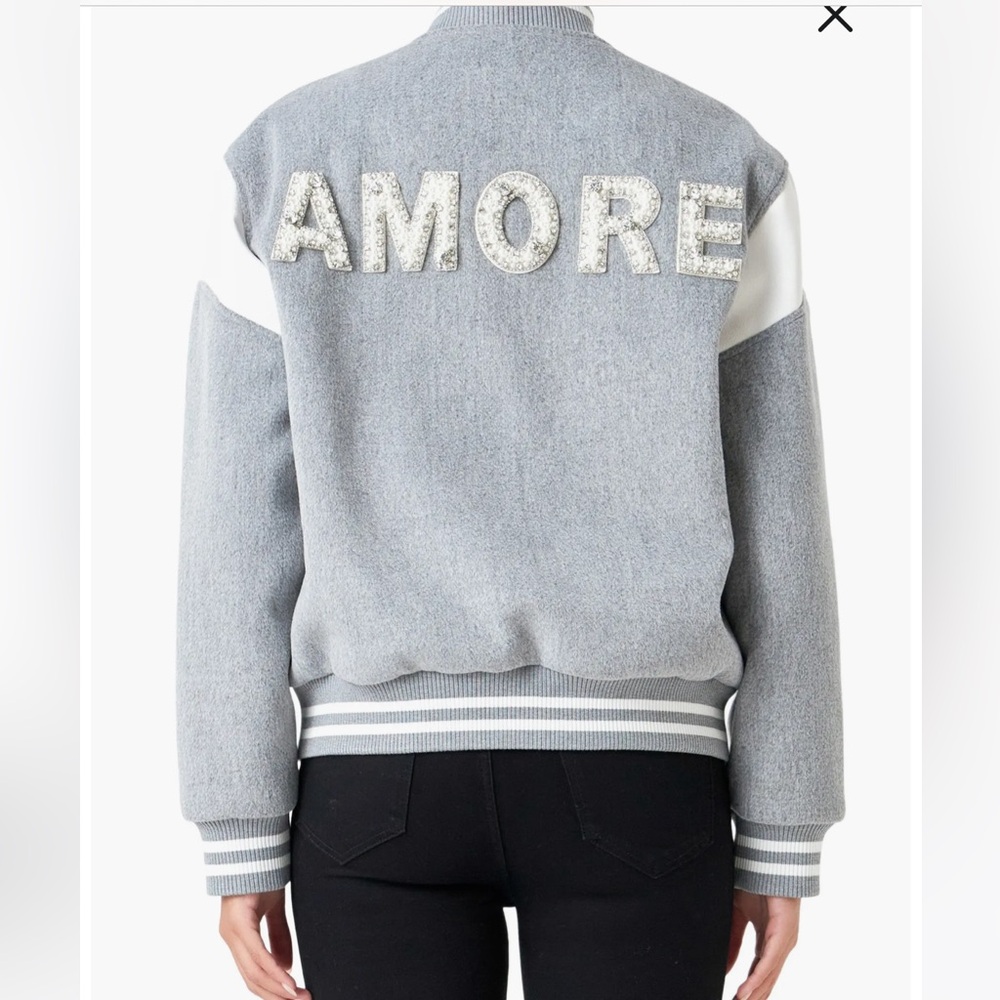 Endless Rose Beaded Patch Bomber Jacket - image 3